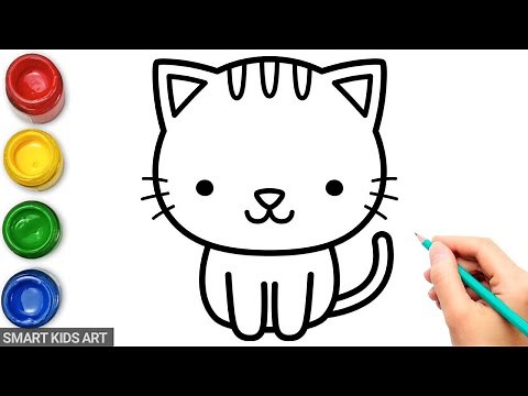 How To Draw A Cat | How To Draw A Cat Easy | Cat Drawing | Draw Smart