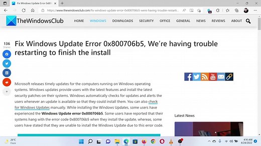 Fix Windows Update Error 0x800706b5, We're having trouble restarting to finish the install