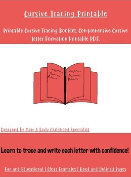 Printable Cursive Handwriting Practice Workbook. Upper & Lowercase Letters. PDF.