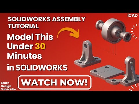 Designing and Assembling Belt Roller Support using SOLIDWORKS #Assembly #tutorial #solidworks