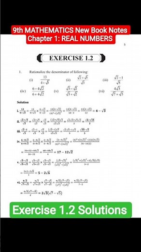 Real Number | class 9 maths chapter 1 exercise 1.2 | class 9th math new book exercise 1.2 | class 9