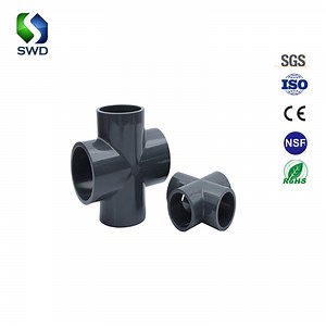 [Hot Item] Swd UPVC Cross 63mm Pipe Fitting Socket Connector for Water Supply