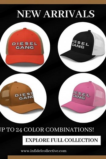 Diesel Gang Hats – Snapback Trucker Cap Collection in 24 Color Options
