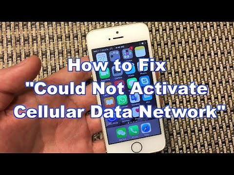 iPhones: How to Fix "Could Not Activate Cellular Data Network"