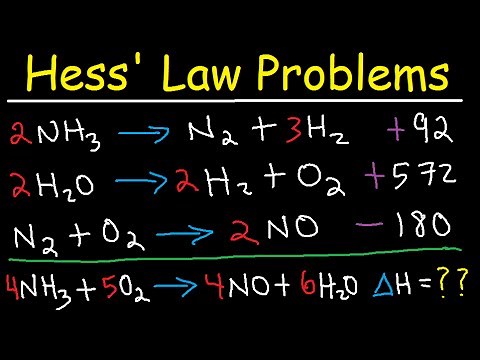 Hess Law Chemistry Problems - Enthalpy Change - Constant Heat of Summation
