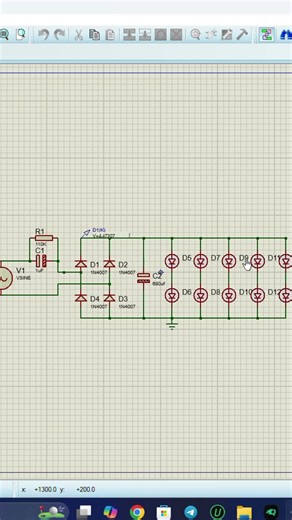 "How to Power LEDs Directly from 220V Mains Using Bridge Rectifier & Zener Diode in Proteus