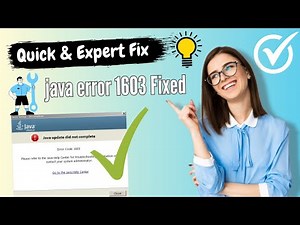 Java Error Code 1603 Fix ( 2025 ) | How to Fix Java Install Did Not Complete Error Code 1603