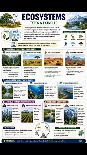 🌍 ECOSYSTEMS — TYPES & EXAMPLES
