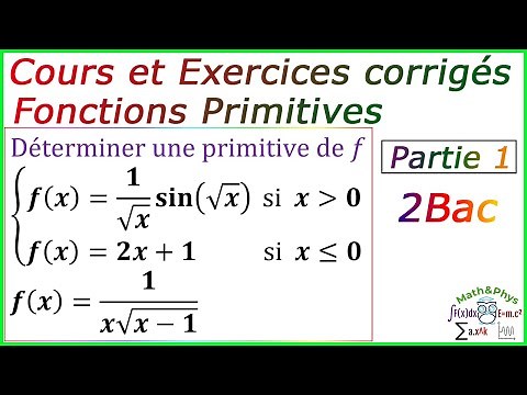 Fonctions Primitives - Cours et Exercices corrigés - 2 Bac - [Partie 1]