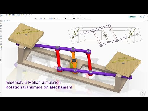 Solid Edge Basic Motion Simulation | Assembly & Animation Rotation Transmission Mechanism