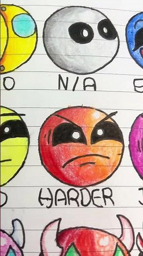 My Geometry Dash Difficulty Faces! (3-D) #geometrydash #art