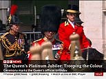 Prince Charles and Princess Anne riding horses at Trooping the Colour