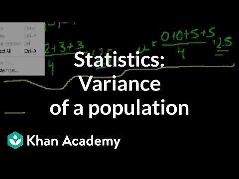 Statistics: Variance of a population | Probability and Statistics | Khan Academy