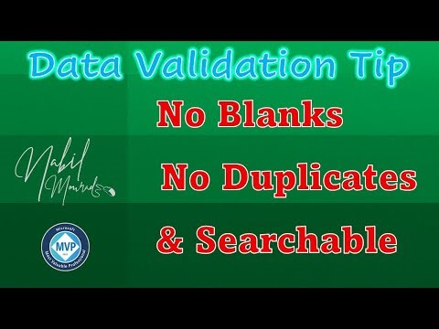 Best Data Validation Tip - Searchable No Blanks or Duplicates