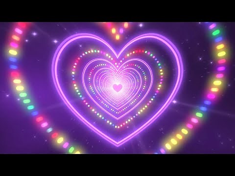 Heart Tunnel Background🌈Neon Heart Light Dots | Heart Wallpaper Video | Animated Background Video