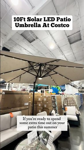 This Costco Umbrella Does It All! 10FT LED Cantilever with Sunbrella Fabric!