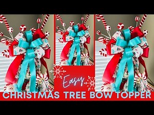 EASY CHRISTMAS TREE BOW TOPPER 🎄HOW TO TIE A LARGE BOW🎄WREATH BOW GARLAND SWAG GIFT WRAPPING DIYS