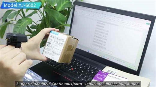 YJFIRST Mini Portable Wearable Barcode Reader 1D 2D Wireless  Finger Barcode Scanner for Hospital Warehouse