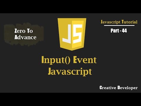 input() Event Javascript | Javascript Tutorial
