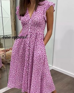 3.1K views · 400 reactions | The gorgeous Piper Dress in Purple Splosh has now been restocked. So beautiful, seriously so beautiful on! A lovely length, functional buttons and best of all, elastic at the back so not only does it look good, it feels beautiful on. Perfect for any and all occasions, as it will go with sneakers, sandals, heels or boots. Love love love x x Shop HERE: vineapparel.com/collections/dresses/products/piper-dress?variant=39663325020294 | Vine Apparel | Facebook