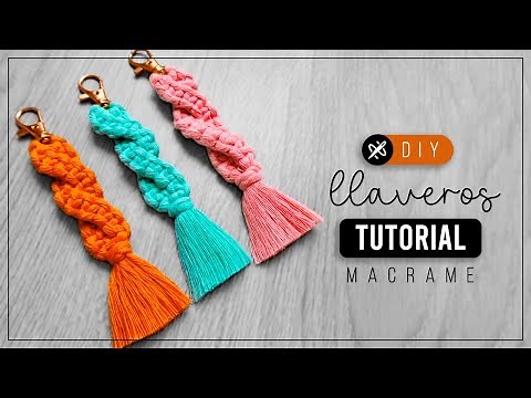 Macrame Keychain For Begginers Using 1 Knot | Easy Pattern Step by Step 🎁