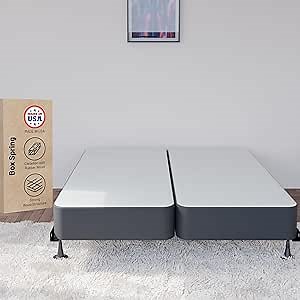 Greaton 4" Split Wood Traditional Box Spring/Foundation For Mattress, Queen, Black