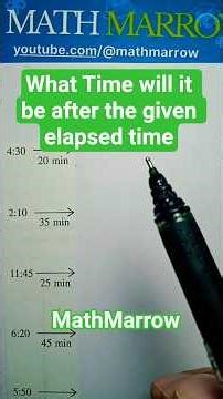 How to calculate Time after the given elapsed time @MathMarrow