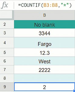 Google Sheets - Count cells with text only - not numbers