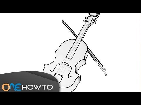 How to draw a violin easy