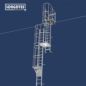 [Hot Item] Multi Section Cage Ladder with Resting Platform