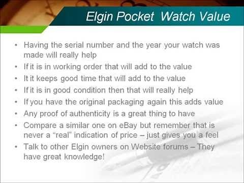 Elgin Pocket Watch Value - Understanding Their Value