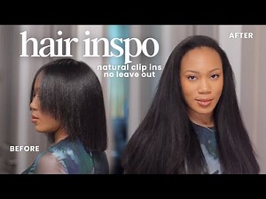 Flip Over Method with Clip-Ins | Minimal Leave Out + Natural Yaki Straight Hair | BetterLength