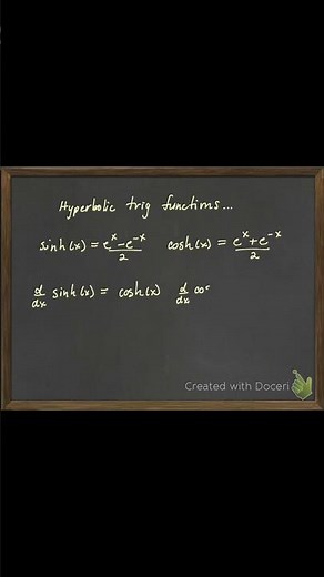 Hyperbolic trig functions #calculus #maths