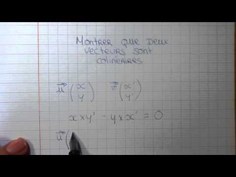 Montrer que deux vecteurs sont colinéaires - Mathématiques et géométrie
