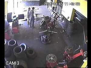 TYRE EXPLODES WHILE PUMPING