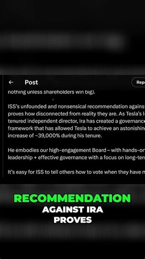 THEY HATE TESLA: ISS's Misguided Recommendations & Elon's Win