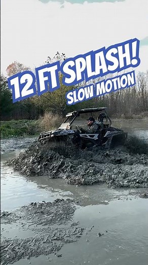 12FT SPLASH! ATV mudding in slow motion!