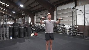 The Standing Cuban Rotation with dumbbells achieves several objectives in building stronger and high performing shoulders. In no particular order: You learn from this exercise how to maintain elbow positioning while rotating primarily through your shoulder joint. You train the infraspinatus in a standing position, with the shoulders elevated; this context is similar to the cycling of an olympic lift. You learn to have symmetry between sides, which is important for anyone using a barbell since yo