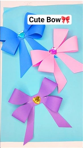 Diy Handmade Bow making craft at home / easy paper craft