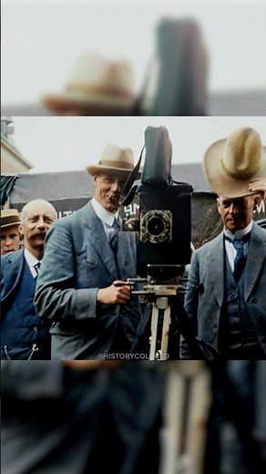 Operating a film camera in the 1920s - Restored Footage