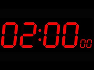 2 Minute Countdown Timer ( Big Digit Red Color, Black Background ) /120 Second Countdown Timer