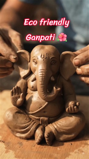 Eco friendly Ganpati🌿🐘#shorts #ganpati #ecofriendly #ecofriendlyganeshamaking #clay #clayart #viral