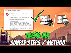 How To Fix Script Hook V Critical Error In Gta 5 | Script Hook v Fatal Error Fix In Gta 5
