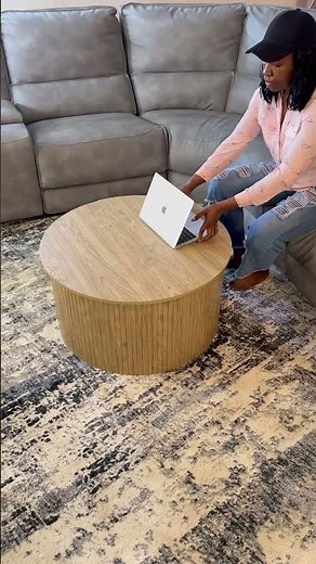 Amazon Must-Have! Natural Wood Round Table With Storage 🪵✨ | Small Space Decor Idea