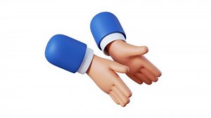 looping animation of clapping cartoon character hands, animated applause emoticon isolated on white background