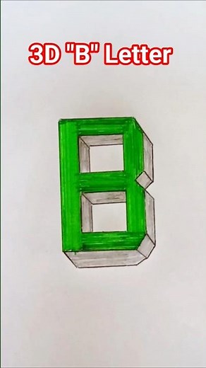 🎨 How to draw the letter B in 3d style | #shorts #howtodraw #3dart #foryou #drawing