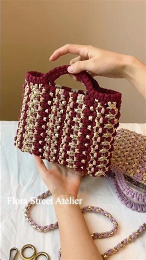 Macrame multi coloured bag tutorial #shorts