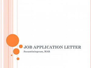 JOB APPLICATION LETTER - SlideServe