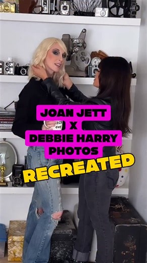 Lisa Foiles on Instagram: "Iconic Joan Jett x Debbie Harry photos recreated!! 🖤🤍 Thrilled to finally show you this special tribute project, put together by @shellshotinvegas, @chynnalv, myself, and @1ove4allcreative as my Joan. 🤘 📸 @shellshotinvegas 💄 @chynnalv #joanjett #blondie #debbieharry #photoshoot #recreation #homage #tribute #lisafoiles #shellshotinvegas"