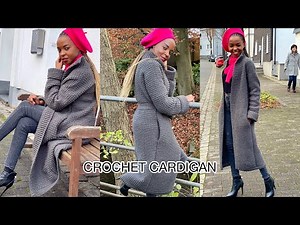 Crochet Easy Duster Cardigan / Even Moss Stitch Long Cardigan #crochet